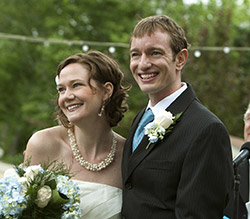 JJ and Alisa on their wedding day