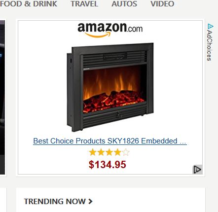 I viewed this fireplace insert two days ago. Amazon is retargeting me.
