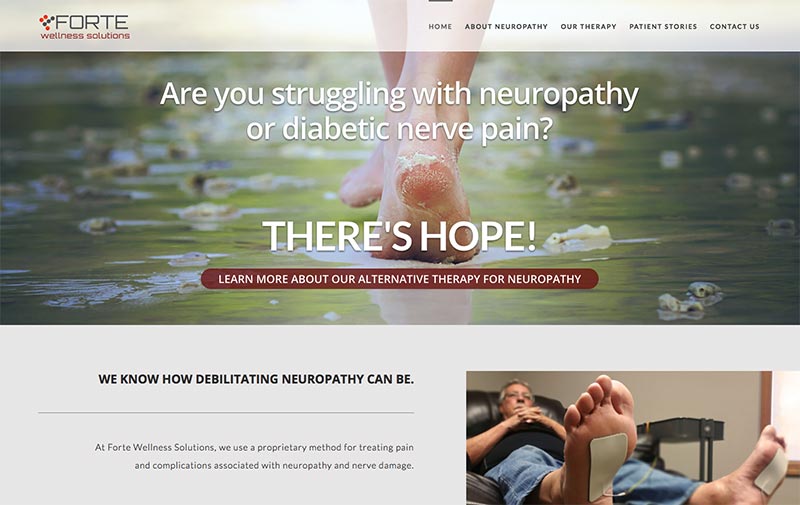 Screenshot of Forte Wellness homepage - neuropathyhope.com